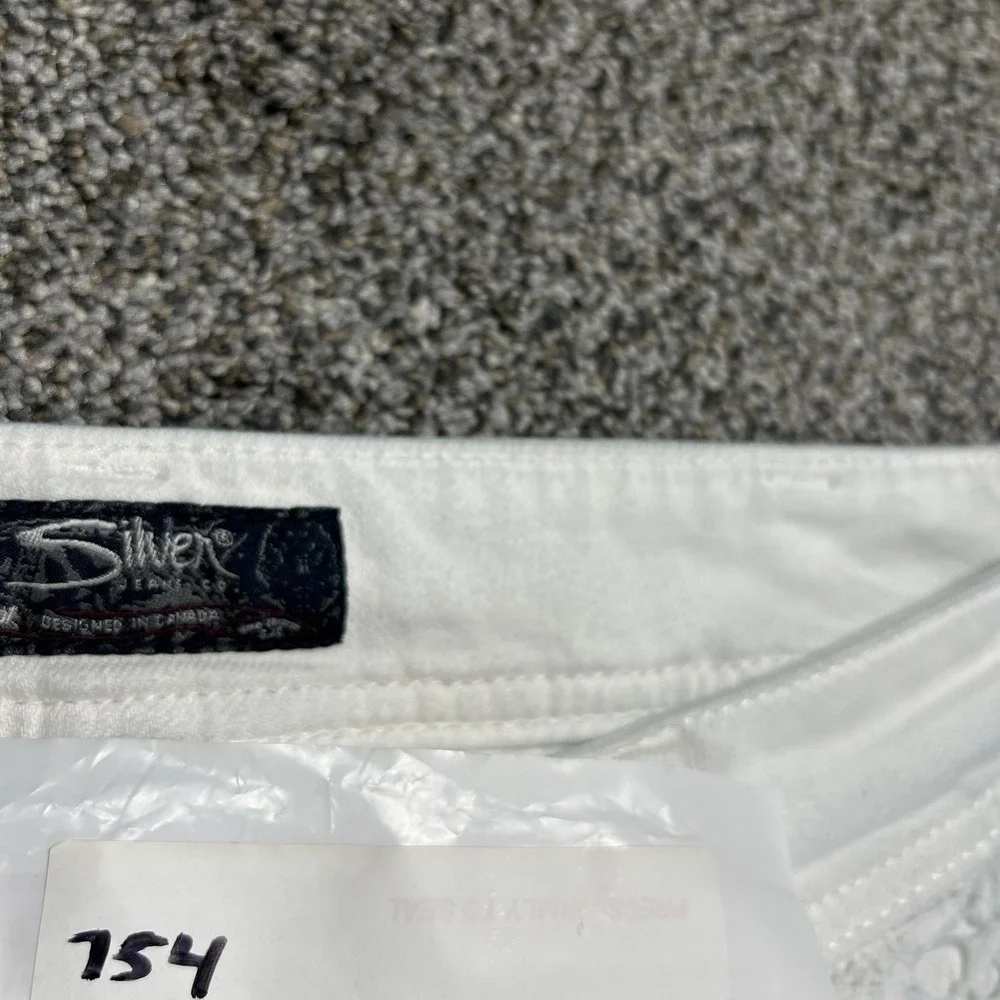 Silver Jeans Womens 31 White Suki Mid Capri 25